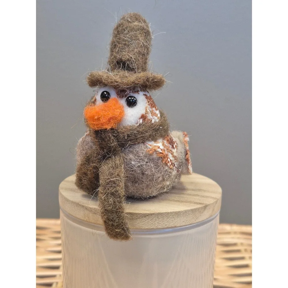 Red Leaf Home Butternut Pumpkin Candle 11oz Felt Bird Topper Fall Decor Gift
